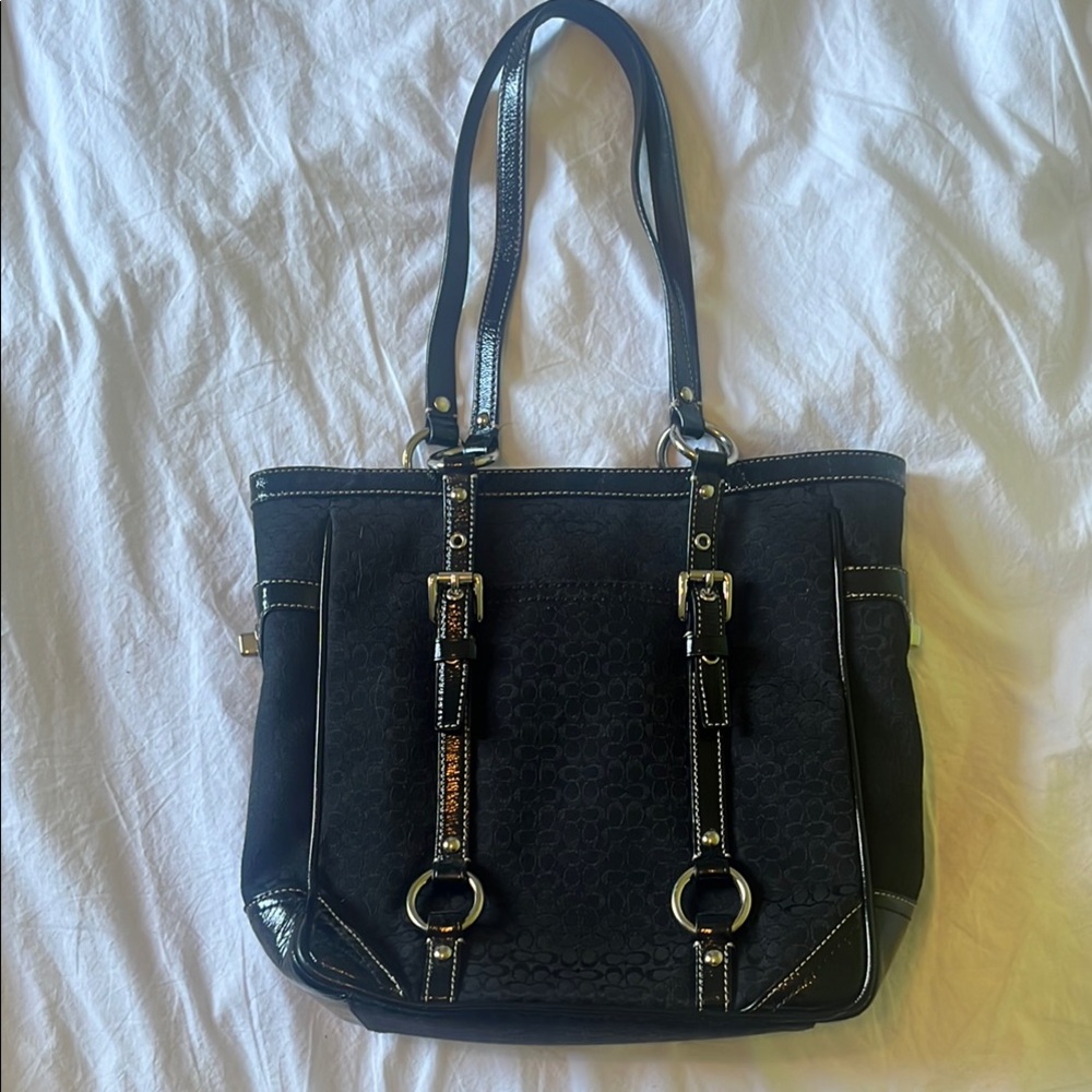 Authentic Mini Coach Tote Edgy Black